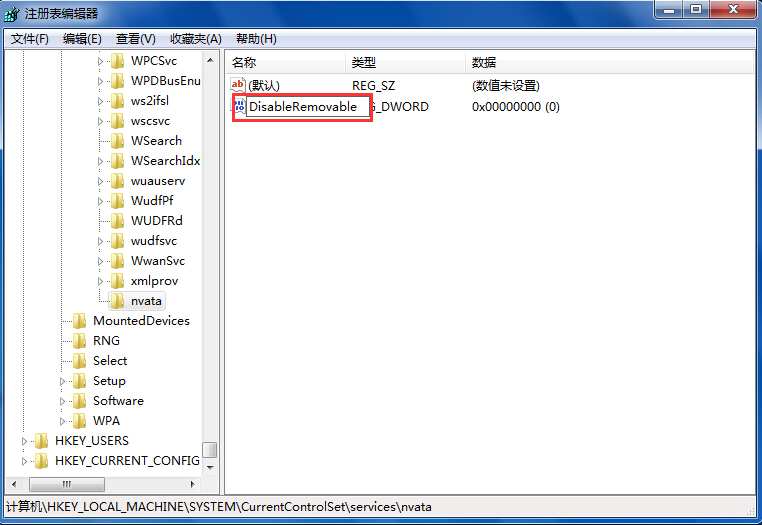 命名为“DisableRemovable” 命名为“DisableRemovable”