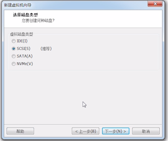 选择磁盘类型 选择磁盘类型