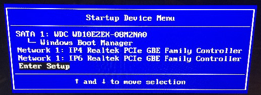 选择“Enter Setup”选项 选择“Enter Setup”选项